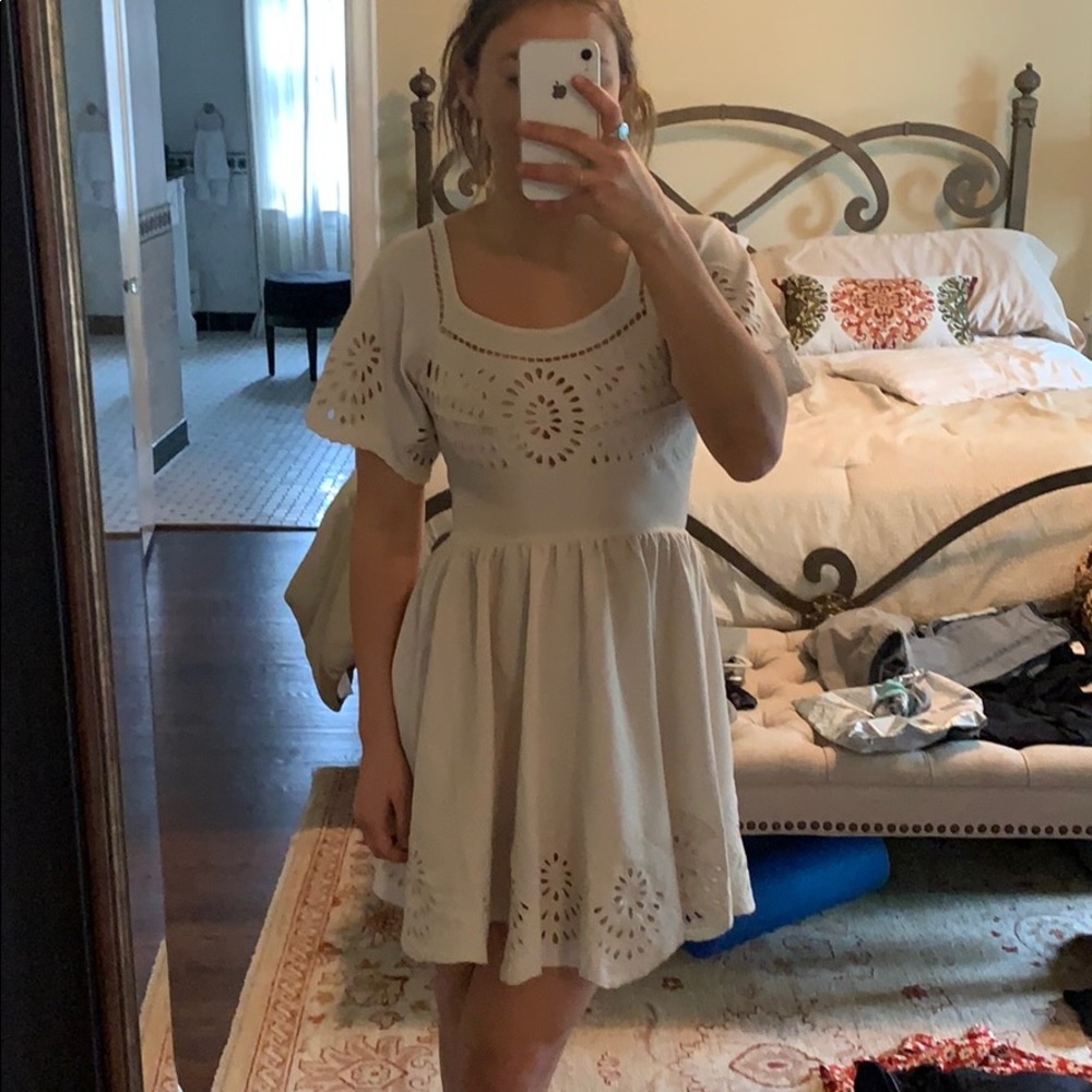 Cream Cut Out Dress